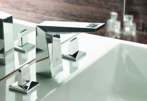 Facettierte Ebenen, überraschende Winkel und außergewöhnliche Details: Die Armaturen-Serie Allure Brillant von Grohe zeigt ein Höchstmaß an Präzision.
