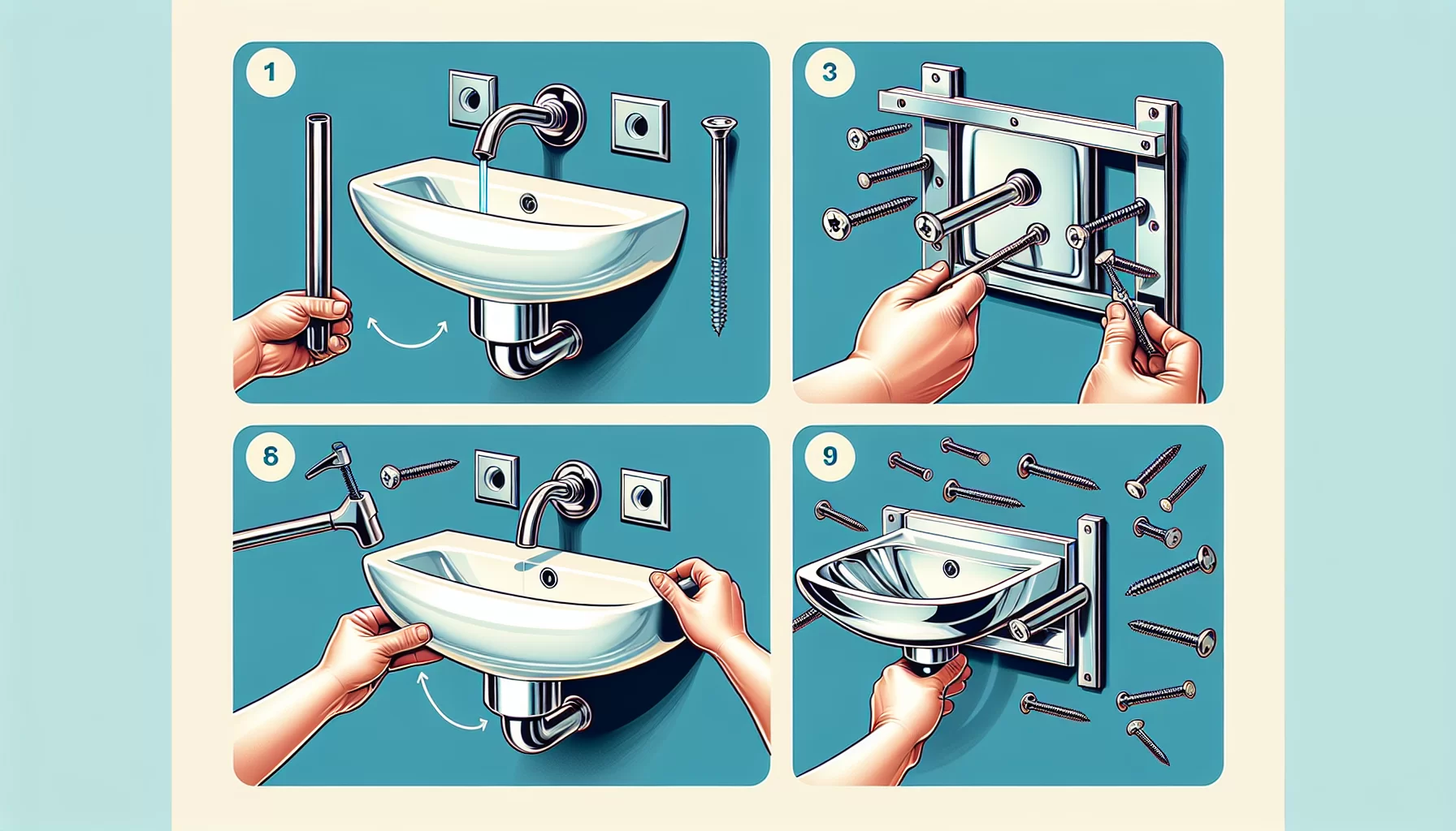 Wandmontage des Waschtischs