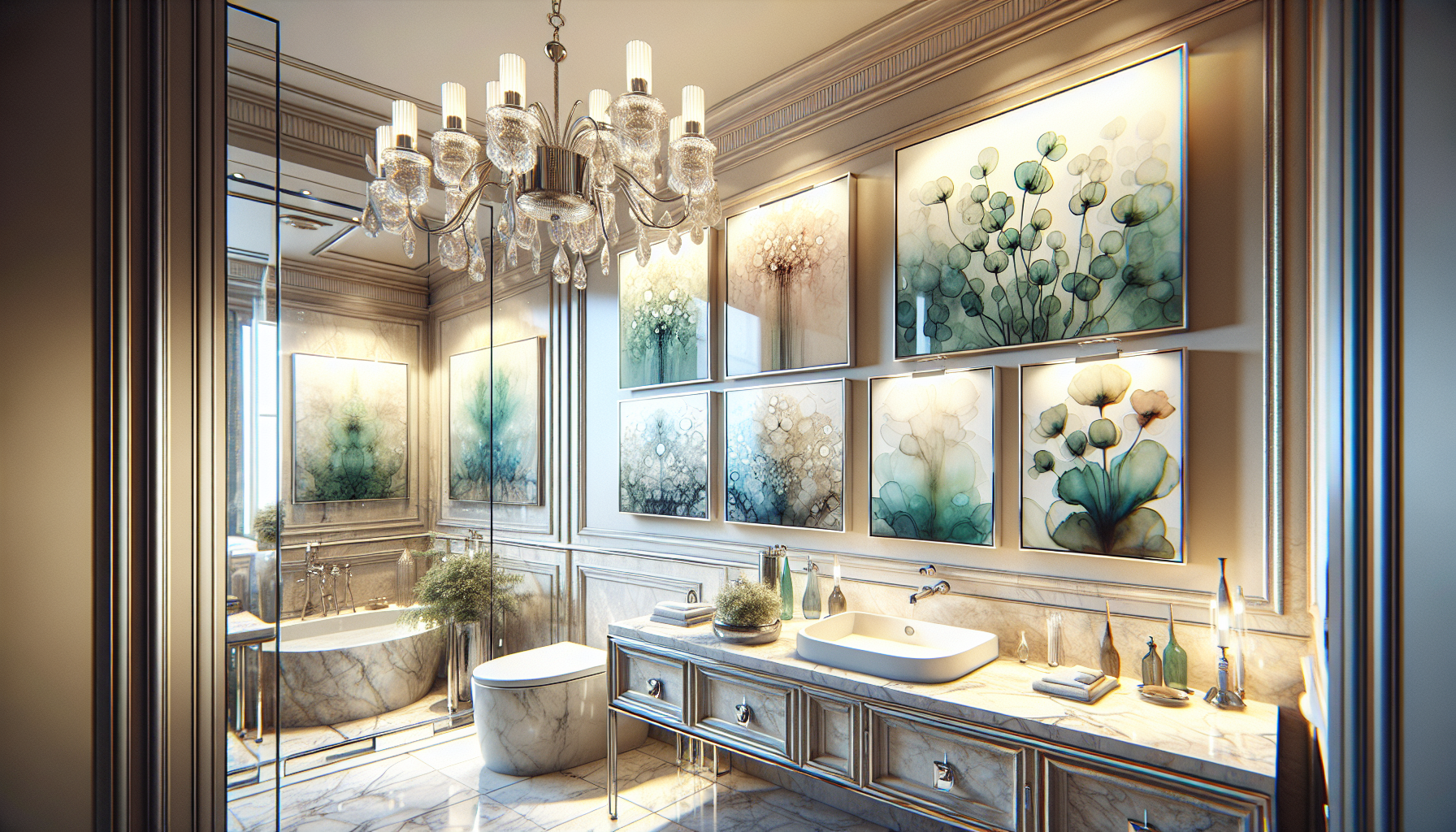 Glasbilder als elegante Hingucker im Badezimmer