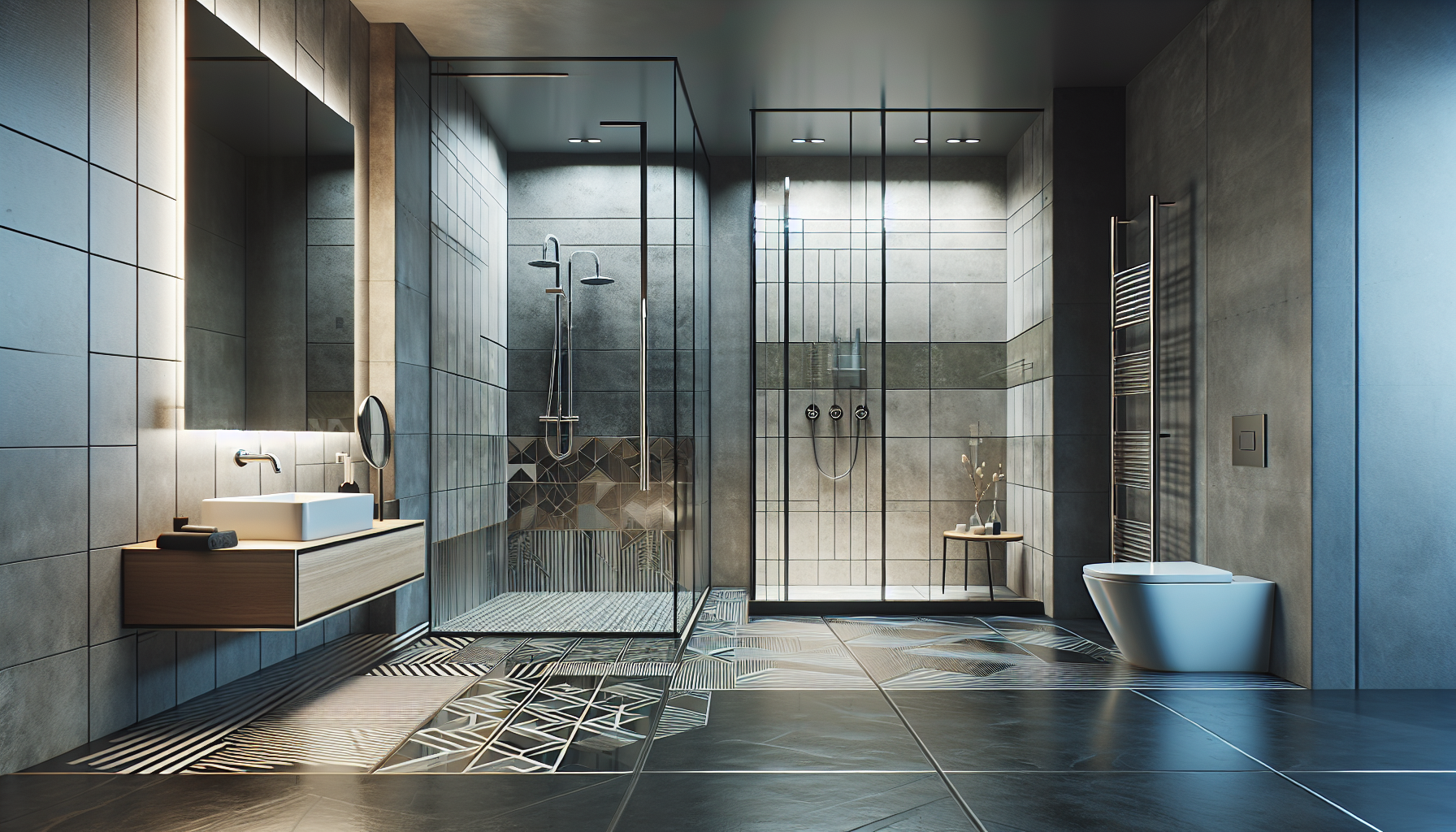 Moderne Badezimmer mit Teilsanierung