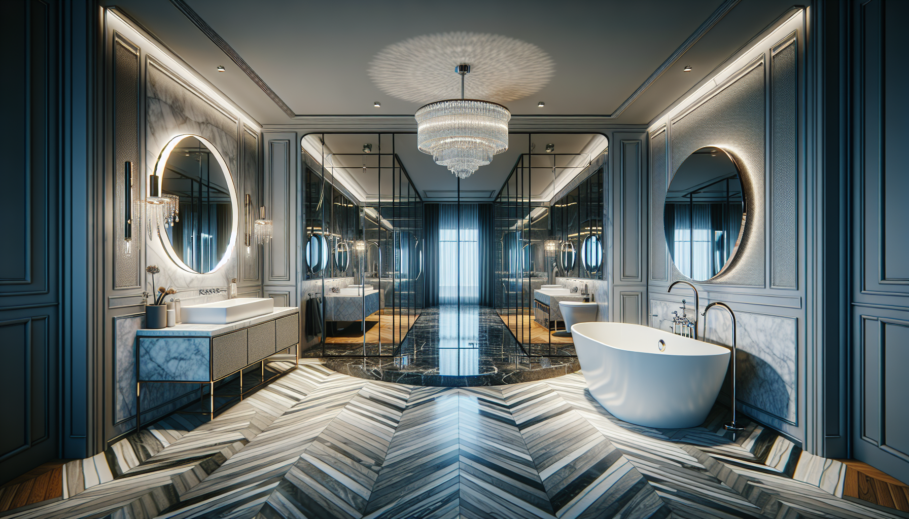 Badsanierung München Ost: Illustration eines modernen Badezimmers