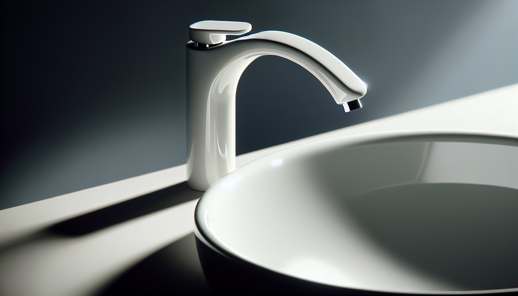 Weiße Waschtischarmatur mit elegantem Design und zeitloser Ästhetik