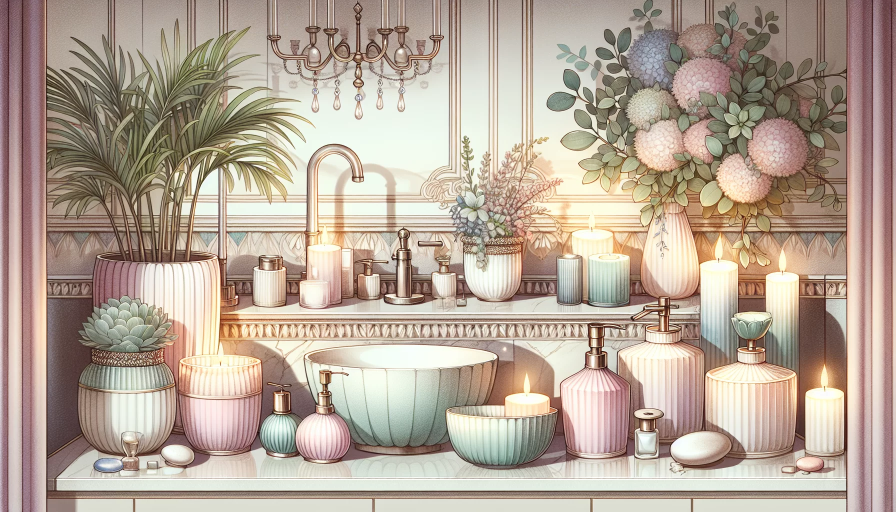 Dekorative Elemente für den Waschtisch