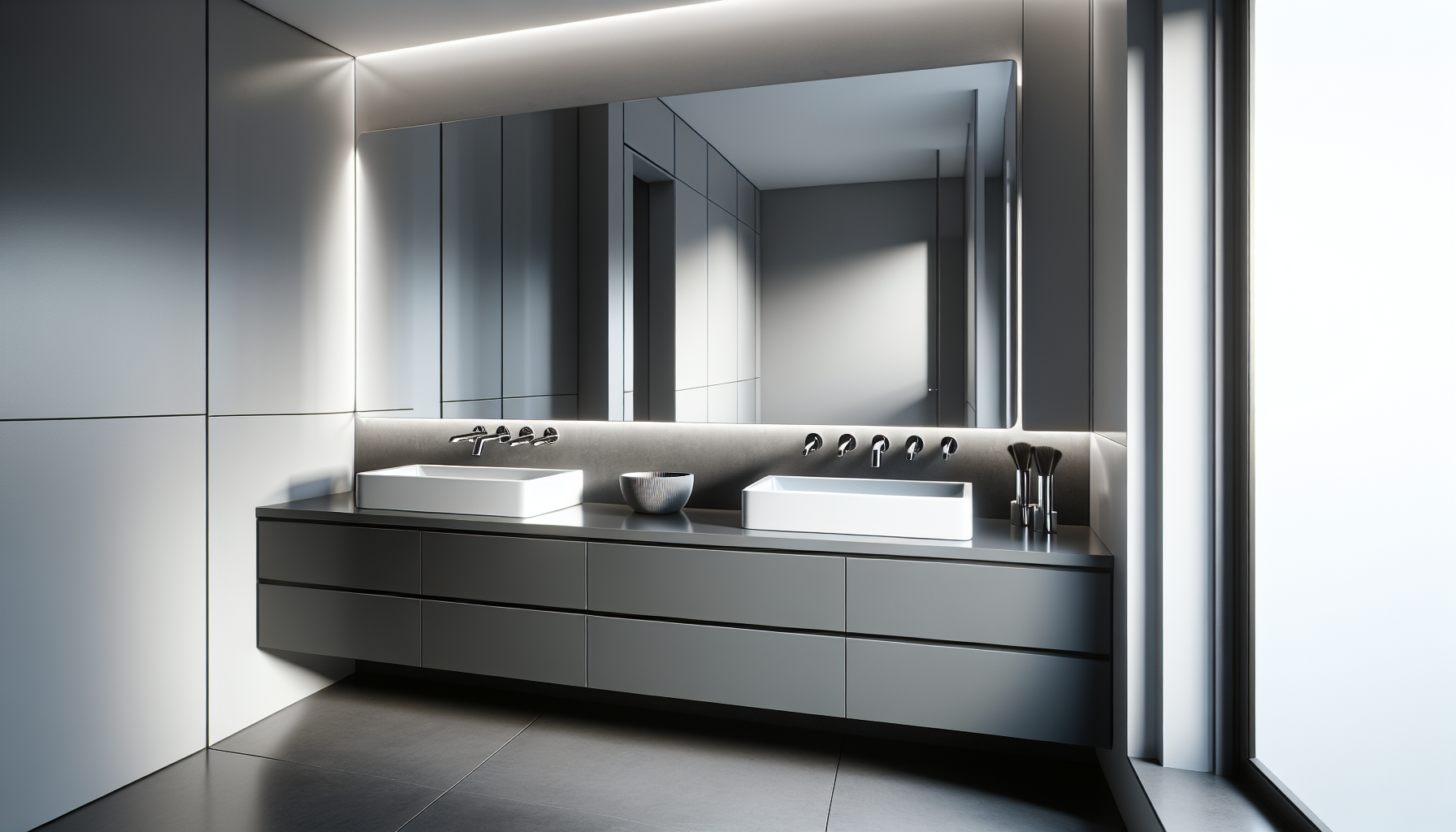 Ein stilvolles Doppelwaschbecken im modernen Badezimmer