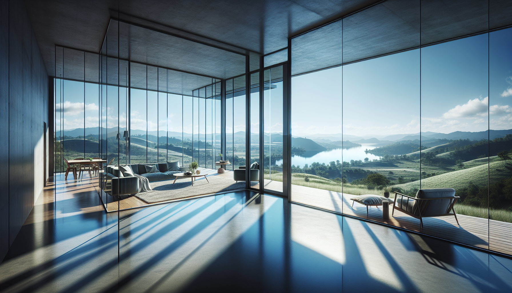 Optische Vergrößerung des Wohnraums durch Panoramafenster