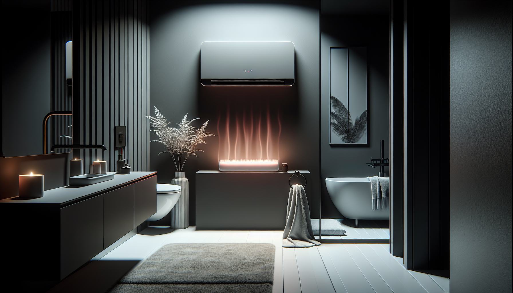 Moderne Infrarotheizung im Badezimmer