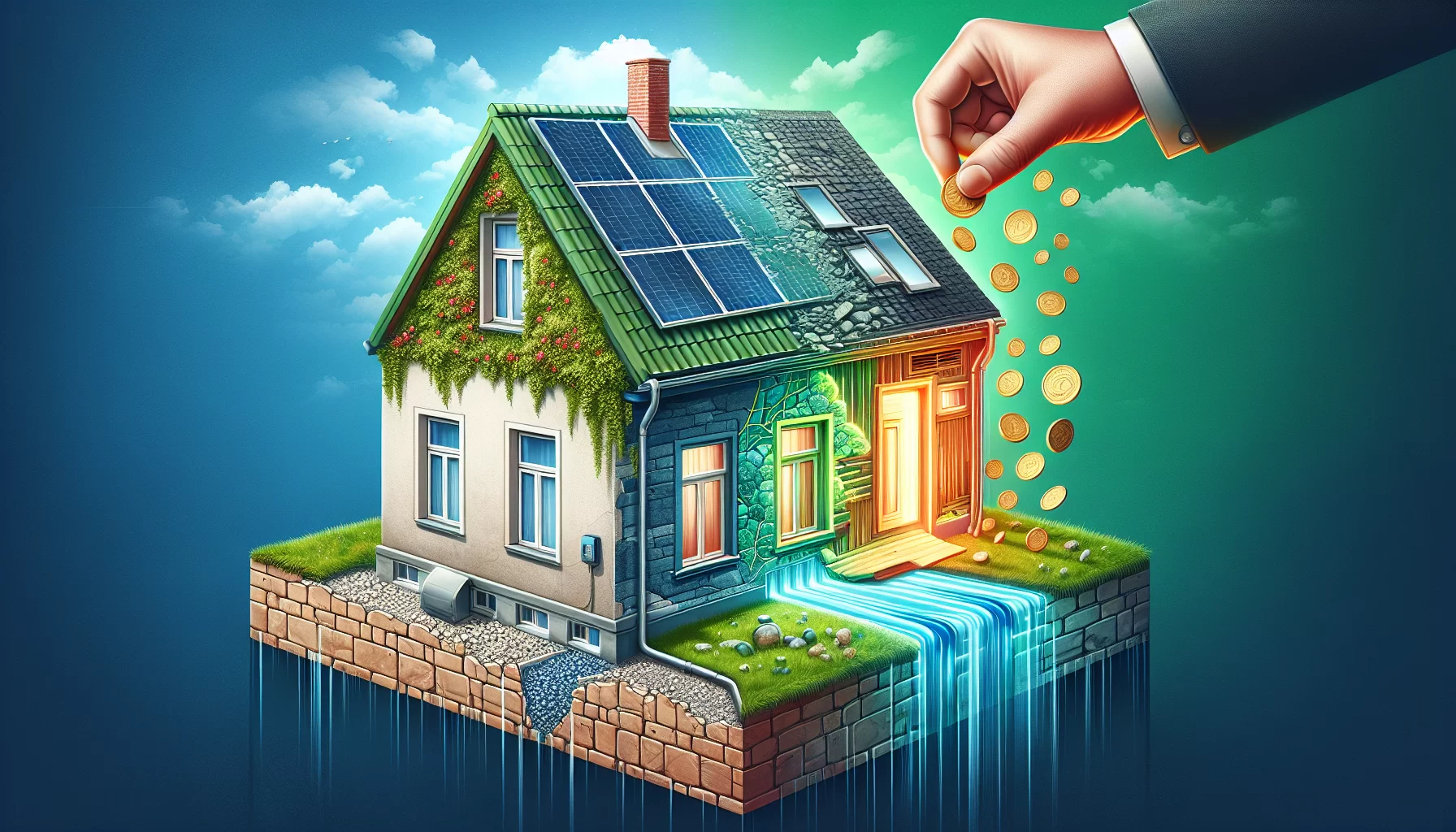 Illustration von staatlichen Förderungen und Zuschüssen für Sanierungen