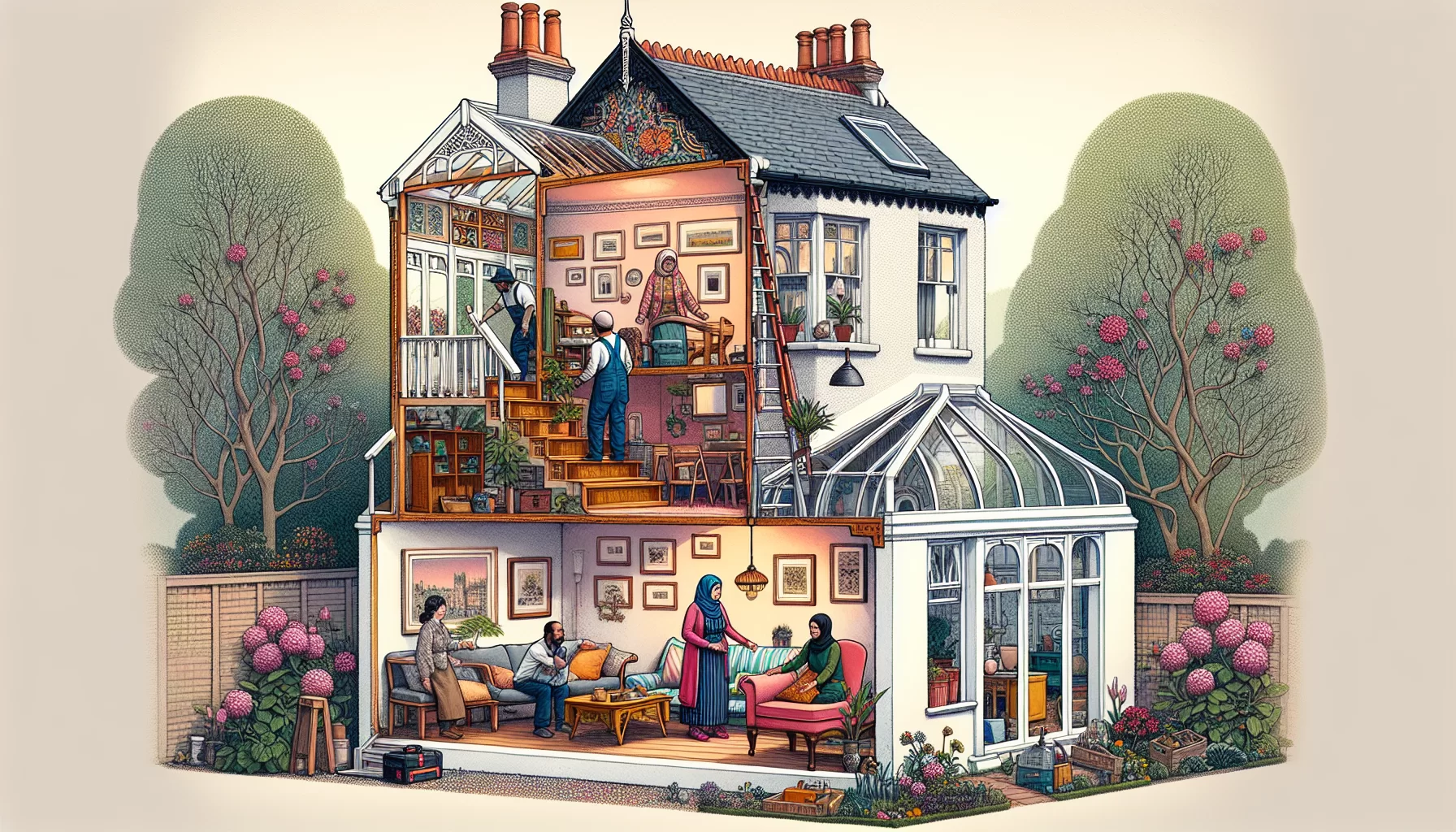 Anbau und Erweiterung eines Hauses