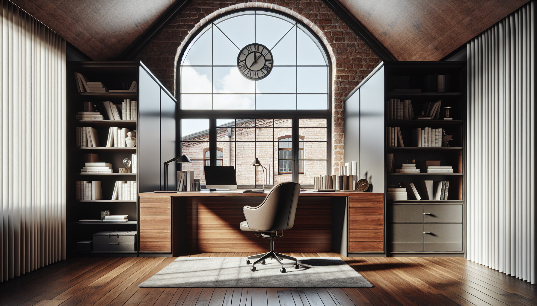 Arbeitszimmer oder Büro im Dachgeschoss