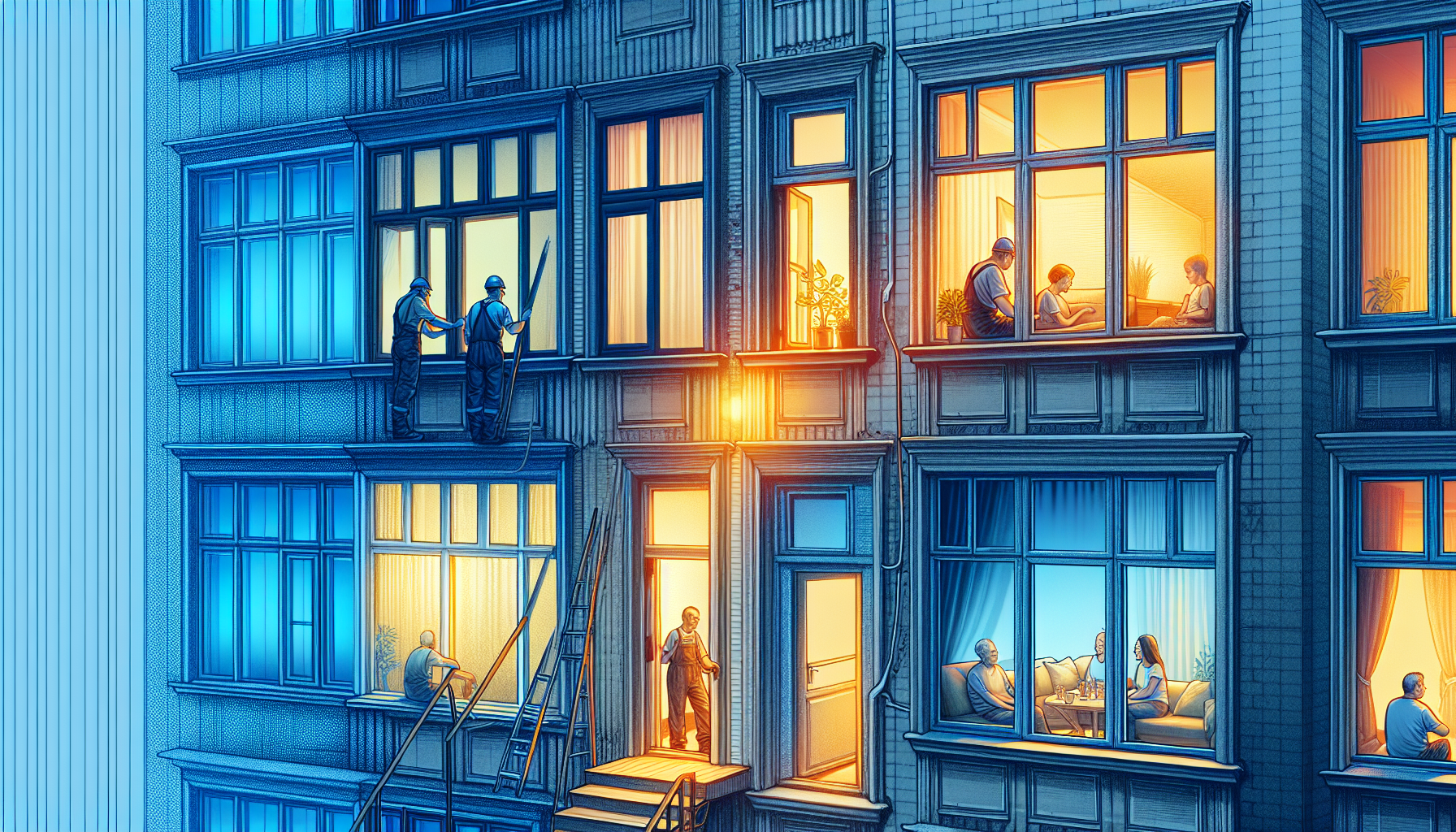 Illustration einer Fenstererneuerung