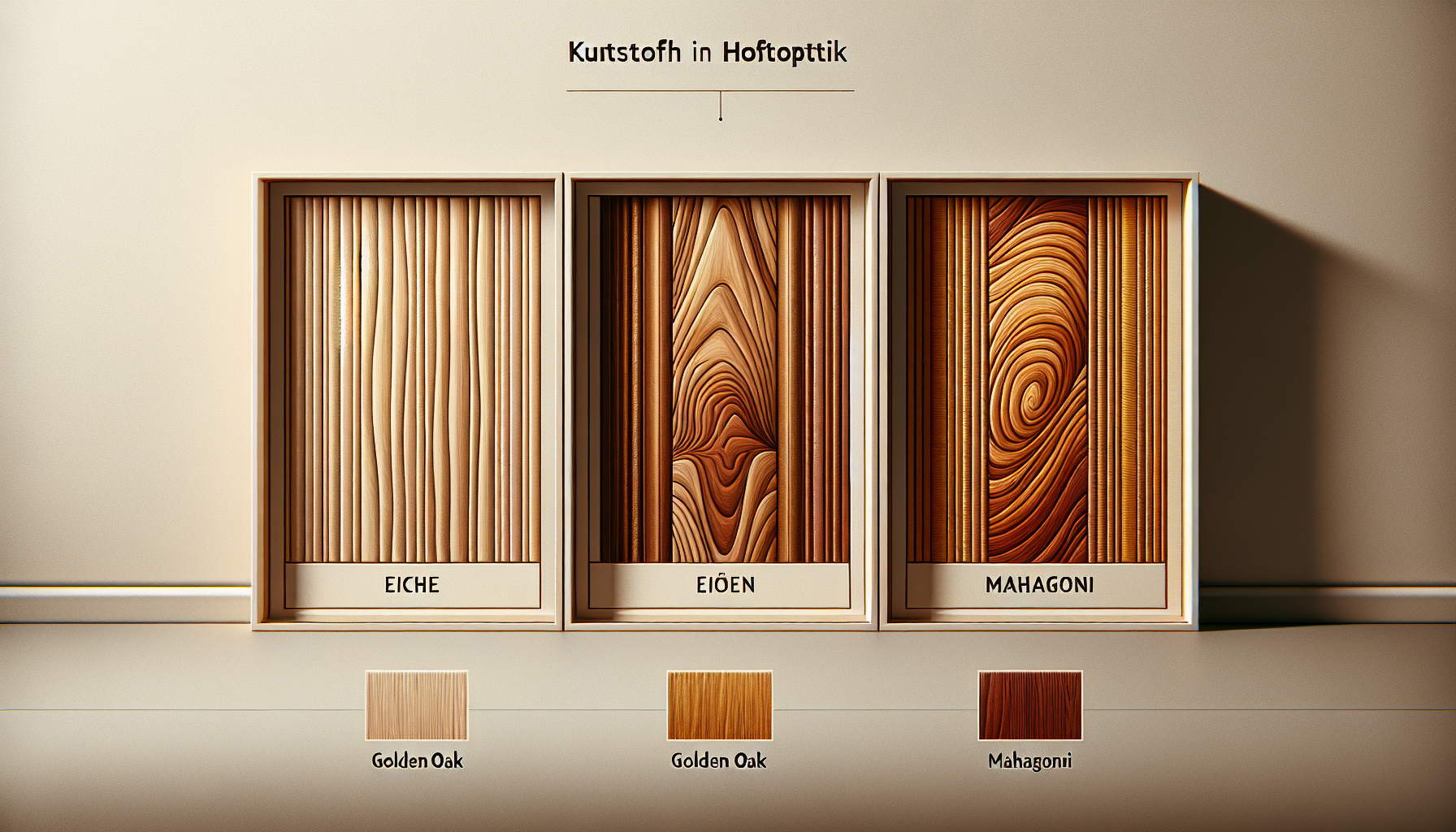 Beliebte Holzdekore wie Eiche, Golden Oak und Mahagoni
