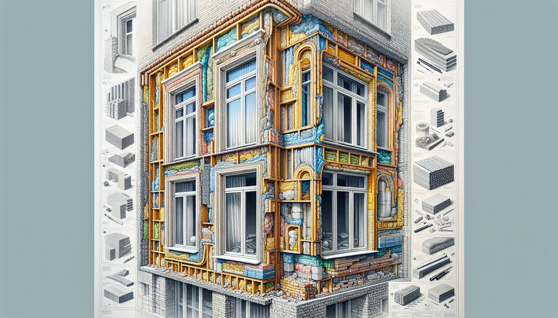 Illustration einer Außendämmung der Fensterlaibung