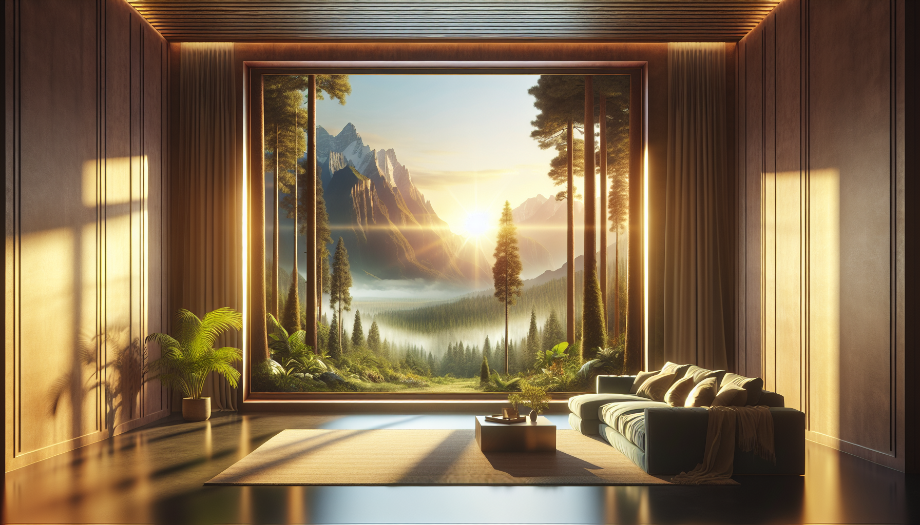 Großes Fenster mit Panoramablick