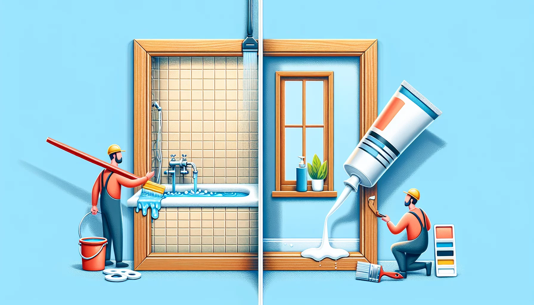 Illustration von Silikon- oder Acryldichtungsmitteln für Fenster