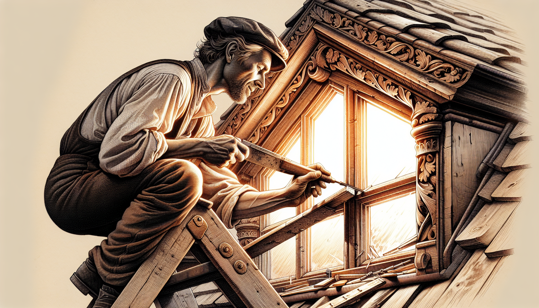 Illustration eines qualifizierten Handwerkers für die Sanierung