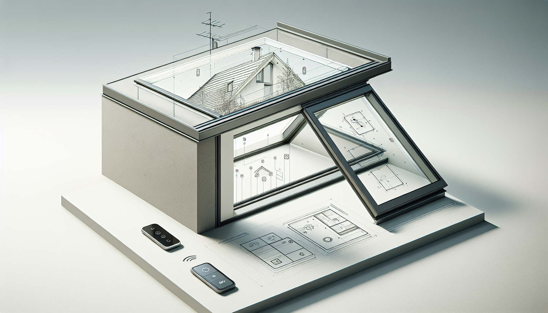 Flachdachfenster mit modernen Steuerungssystemen für flache Neigungswinkel