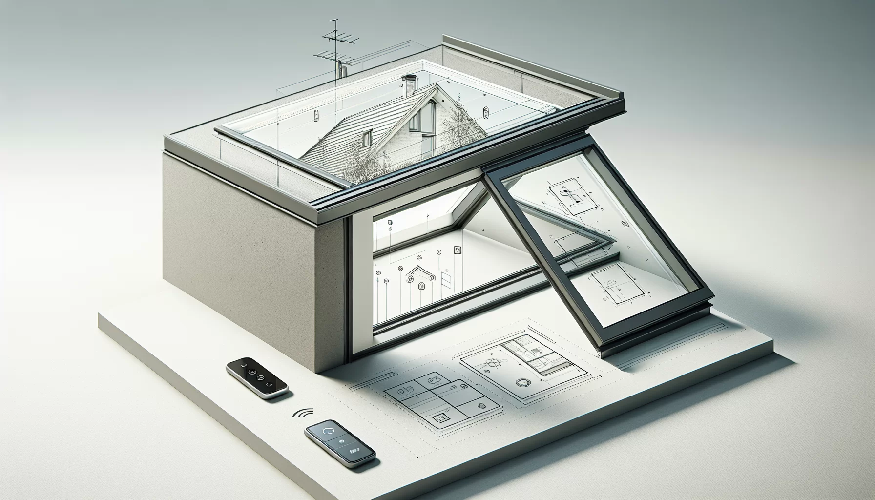 Flachdachfenster mit modernen Steuerungssystemen für flache Neigungswinkel
