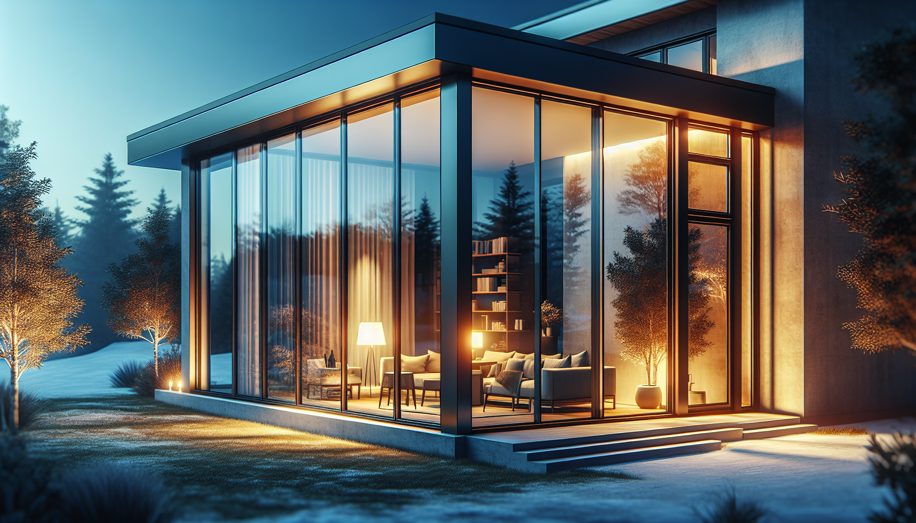 Illustration von modernen Fenstern in einem Haus