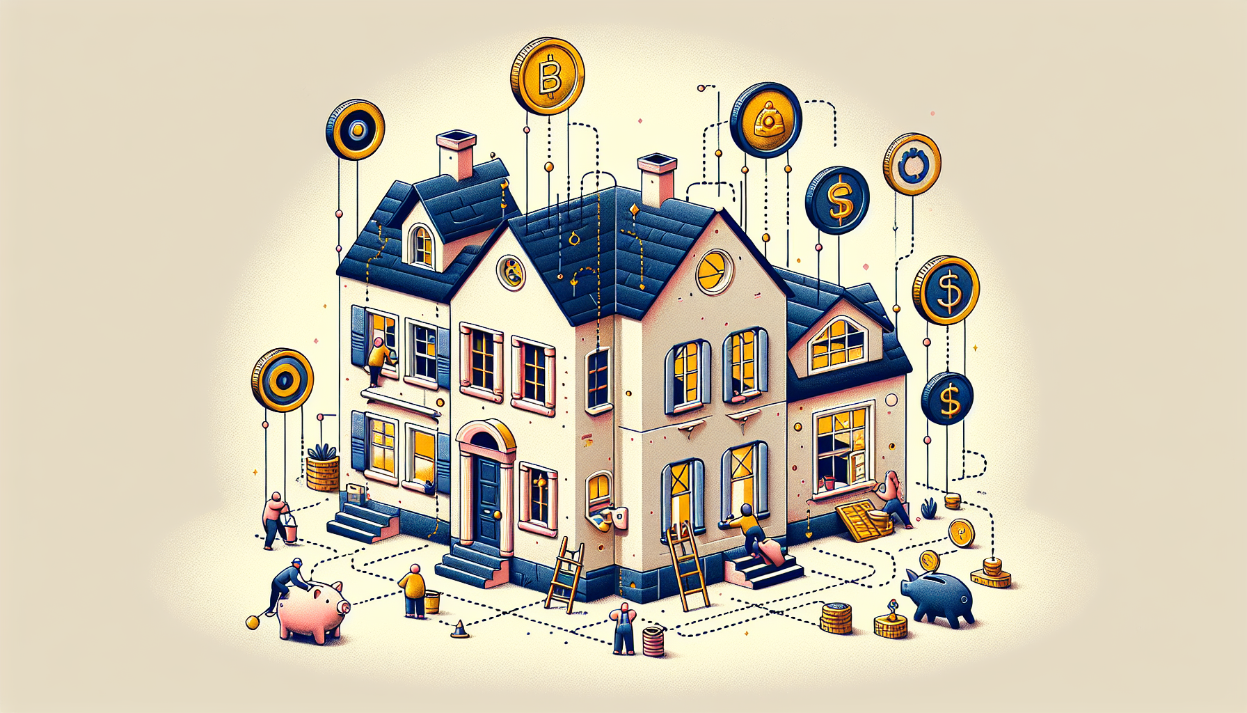 Illustration von finanzieller Unterstützung und Fördermitteln für Fenstersanierungen