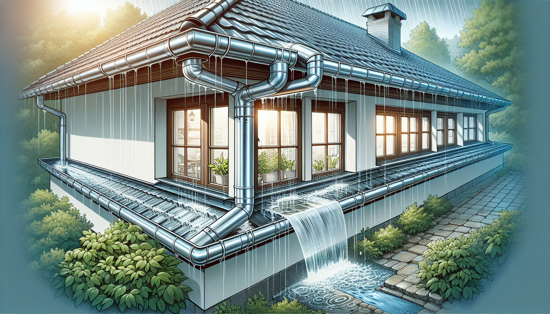 Dachfenster mit Wasserablauf