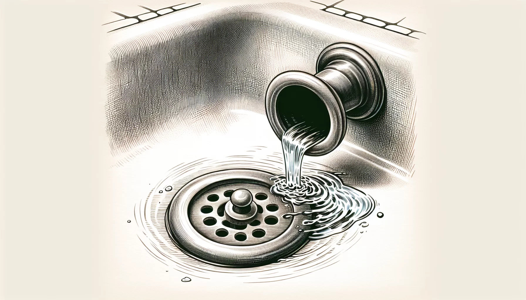 Illustration eines undichten Badewannenstöpsels