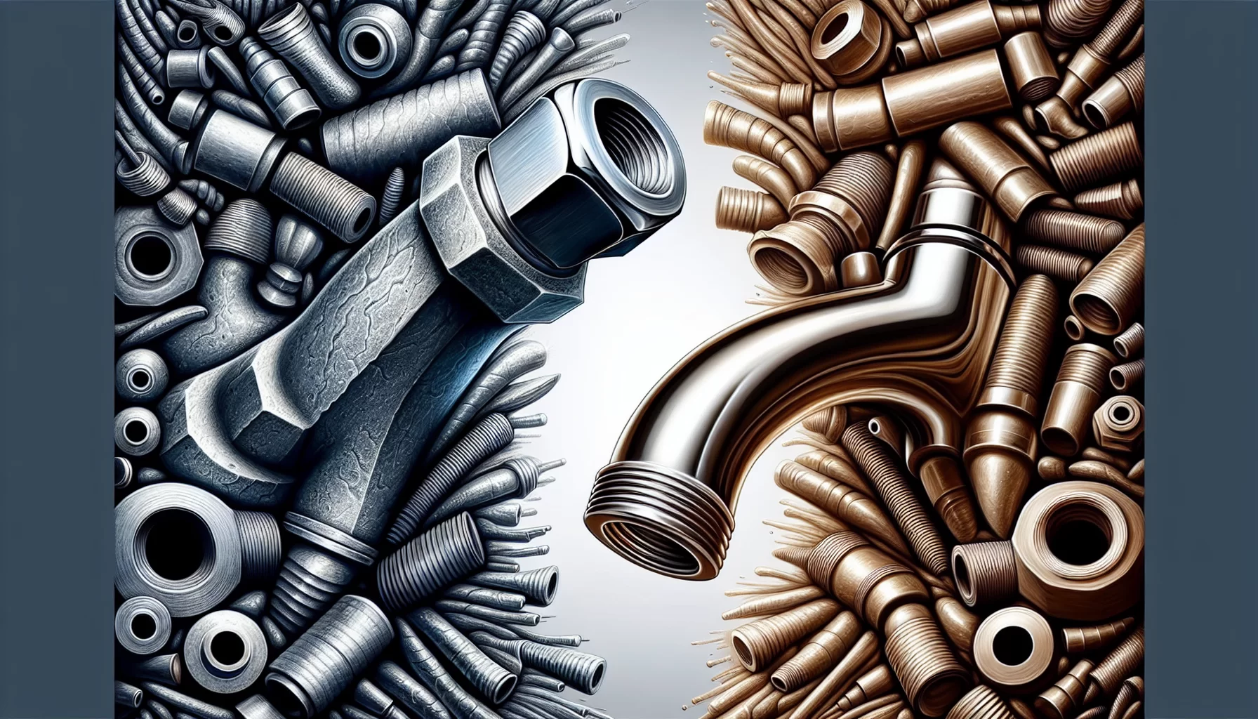 Eine künstlerische Darstellung von Metall- und Kunststoffverlängerungen