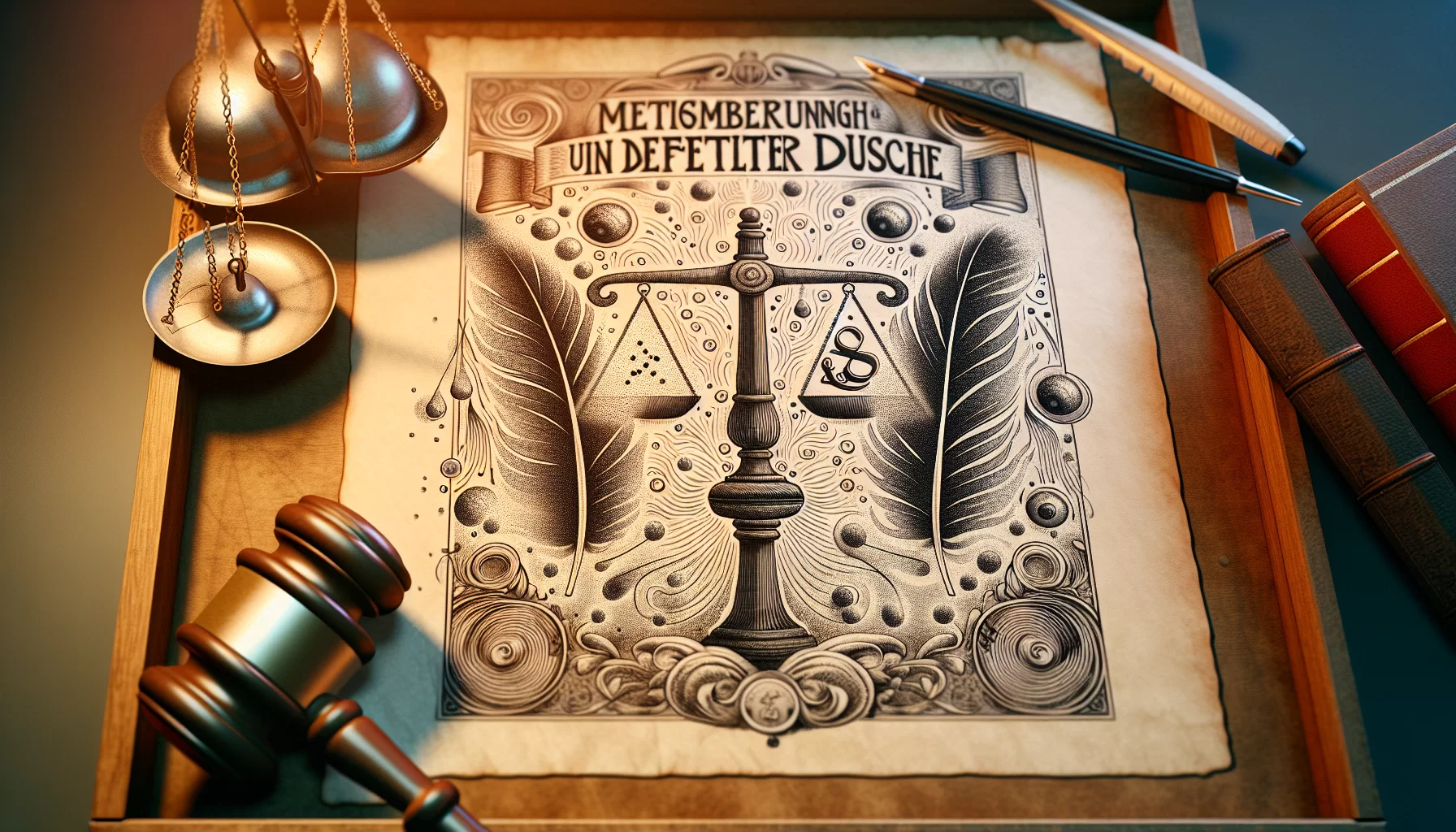 Illustration eines Paragraphen zum Thema Mietminderung bei defekter Dusche