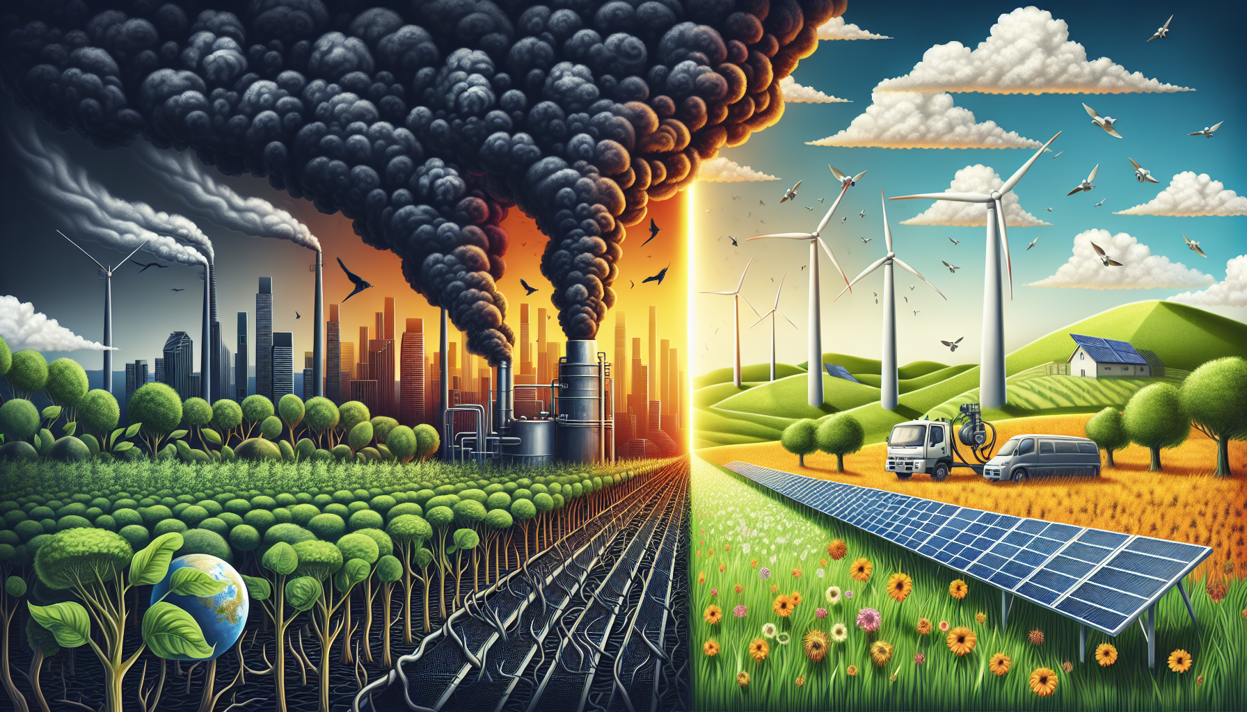 Ein Bild, das die Auswirkungen von Ölheizungen auf die Umwelt darstellt.