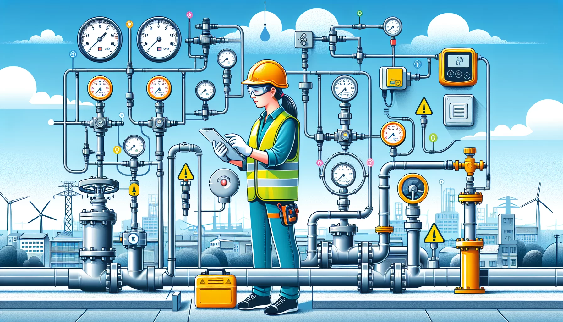 Präventive Maßnahmen gegen Undichtigkeiten, wie regelmäßige Wartung und Inspektion von Gasleitungen.