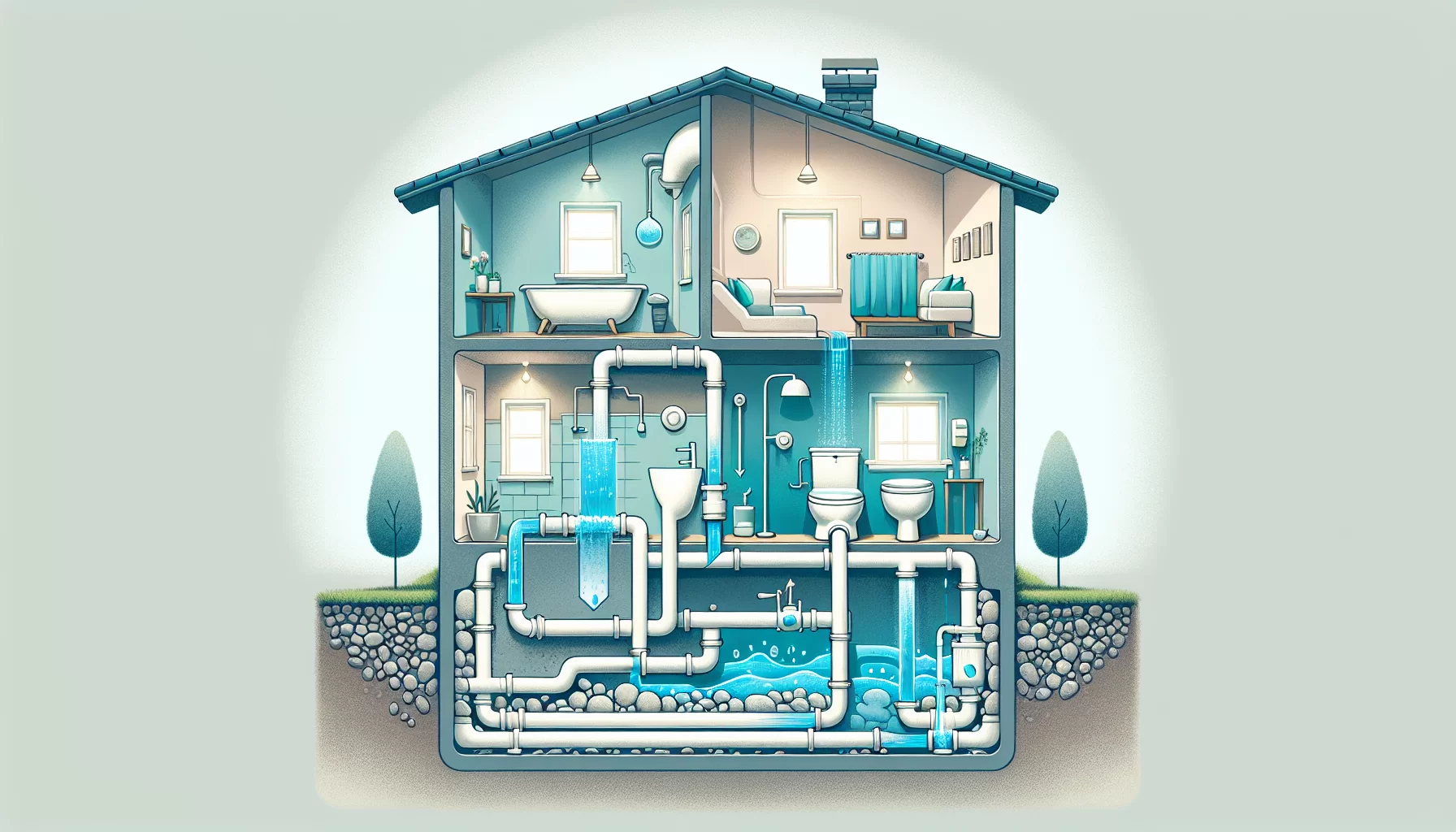 Illustration der Grauwassernutzung für Toilettenspülung