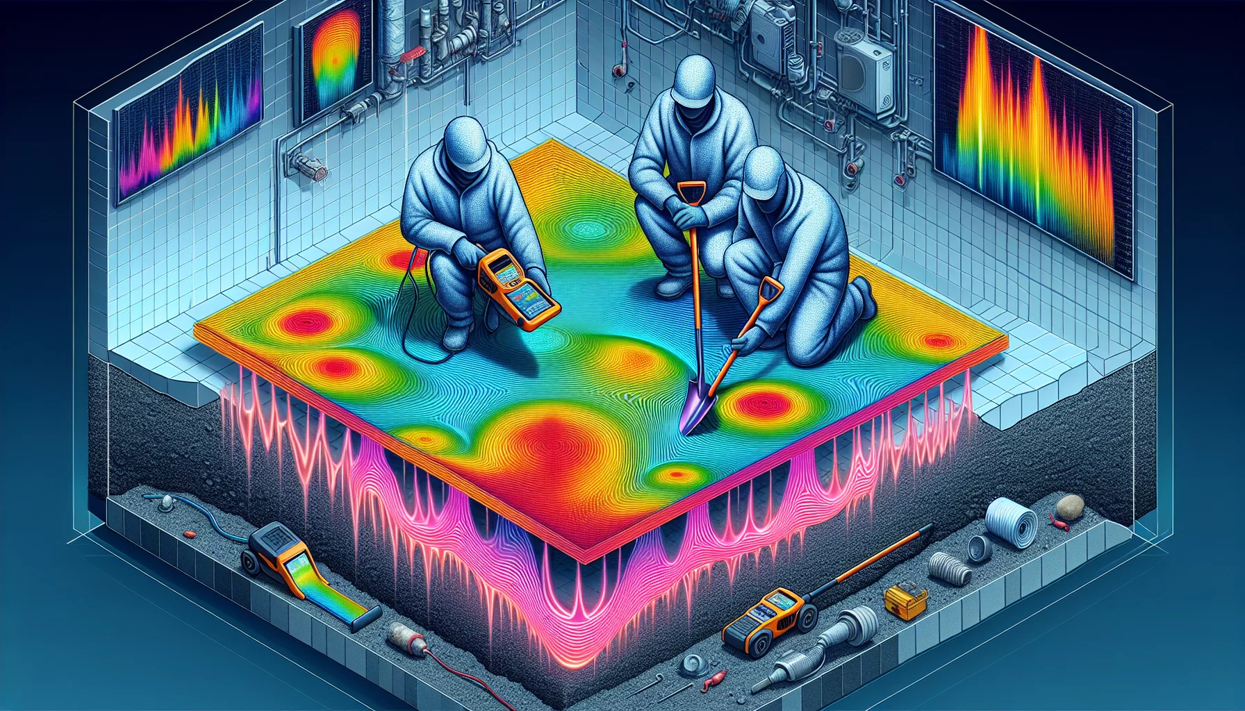 Illustration von Möglichkeiten zur Leckortung