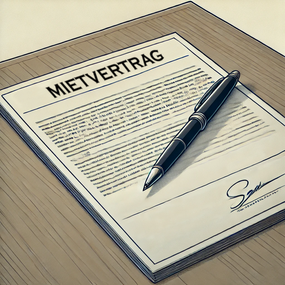 Illustration eines Mietvertrags.