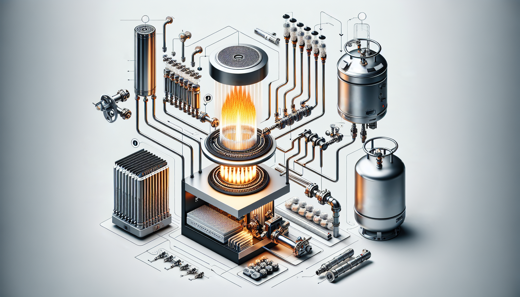Eine technische Illustration, die zeigt, wie H2 Ready Gasheizungen funktionieren.