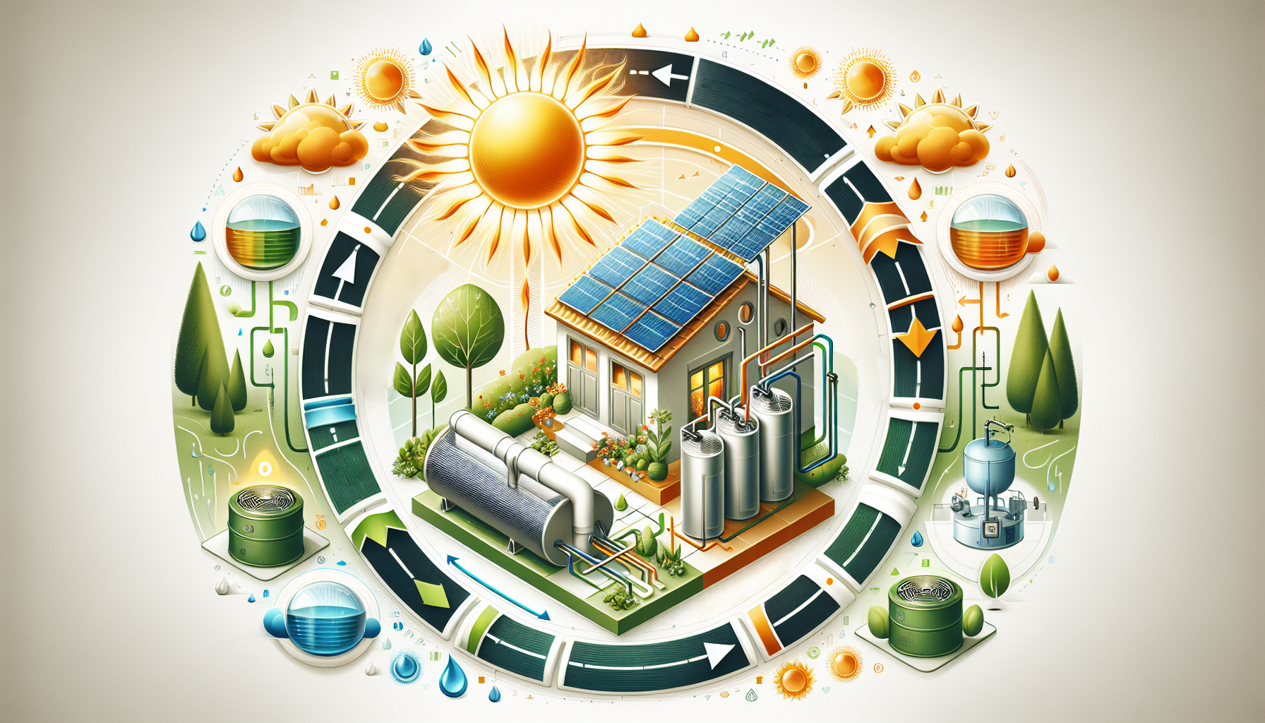 Integration erneuerbarer Energien in eine Öl-Hybridheizung.