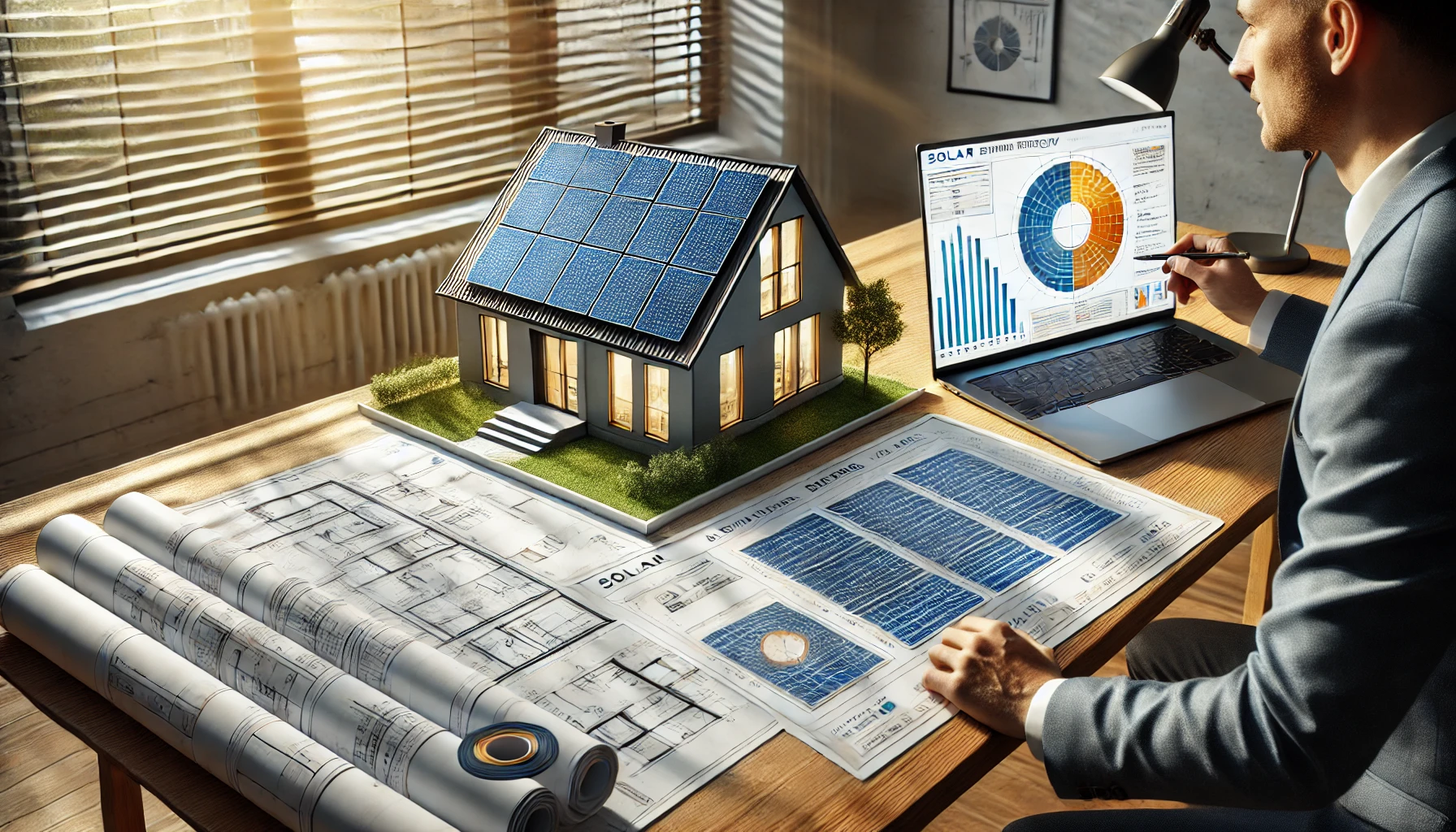 Planung einer Solaranlage zur optimalen Nutzung von Sonnenenergie.