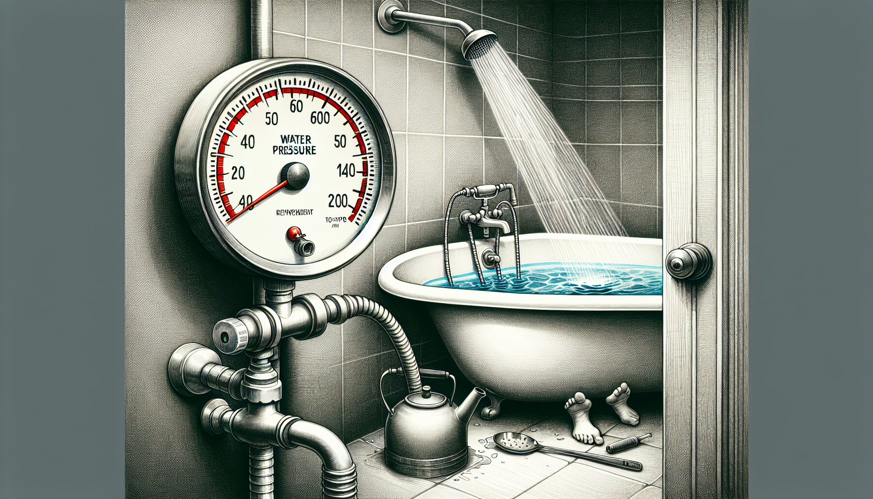 Niedriger Wasserdruck, der die Warmwasserversorgung einschränkt.