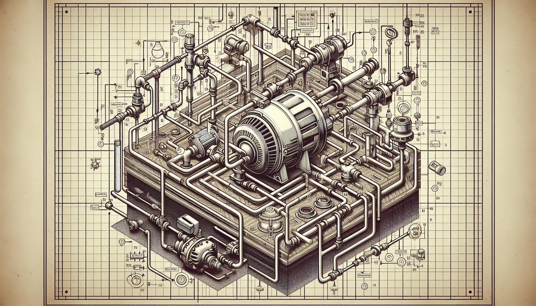 Eine schematische Darstellung einer Umwälzpumpe in einem Heizsystem.