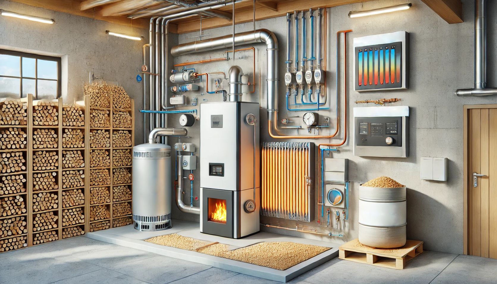Hybridlösungen: Kombination von Gas und Pellets für Heizsysteme.
