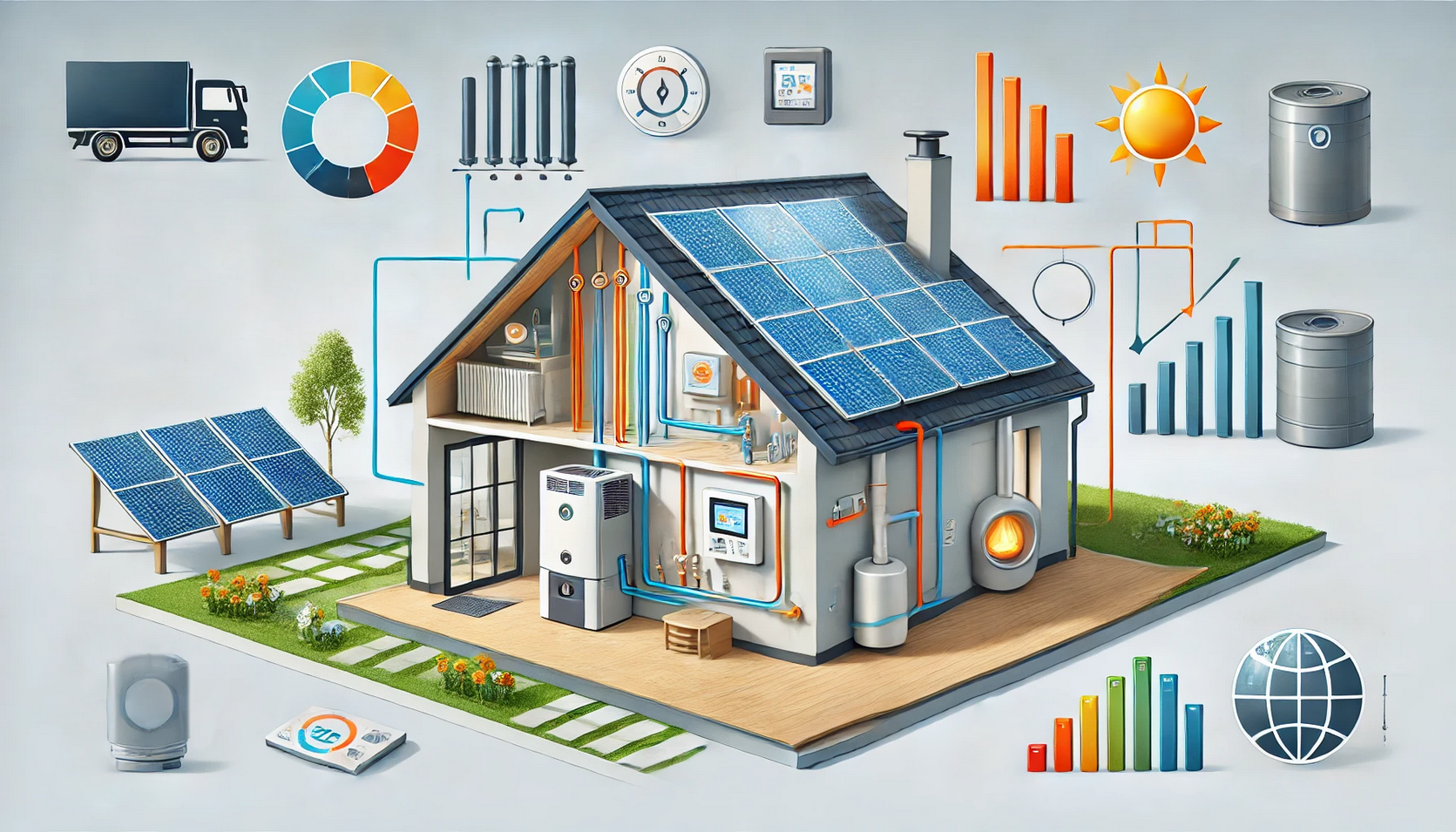 Kosten und Fördermöglichkeiten für eine Gasheizung mit Solarthermie.