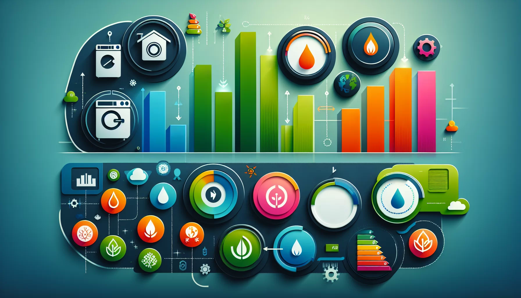 Eine Infografik über die Energieeffizienz von verschiedenen Heizmethoden.