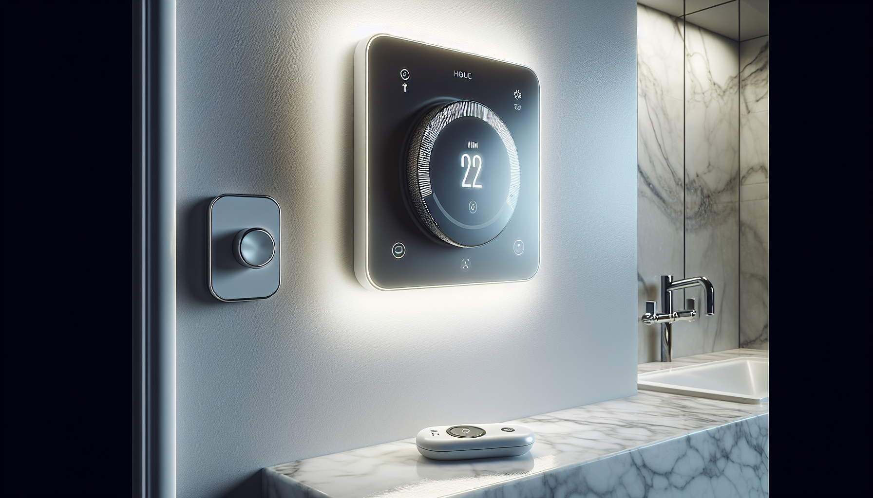 Illustration eines Thermostats und einer Fernbedienung für Heizkörper.