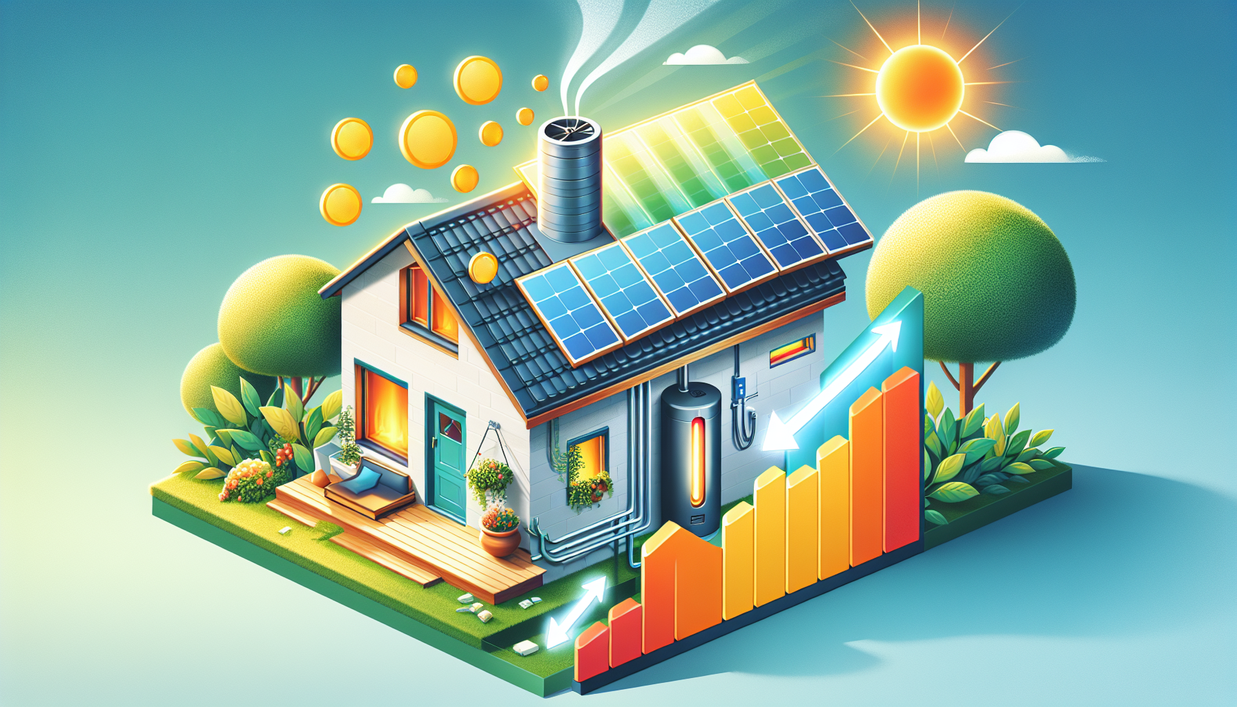 Einsparpotenzial durch eine Gasheizung mit Solarthermie.