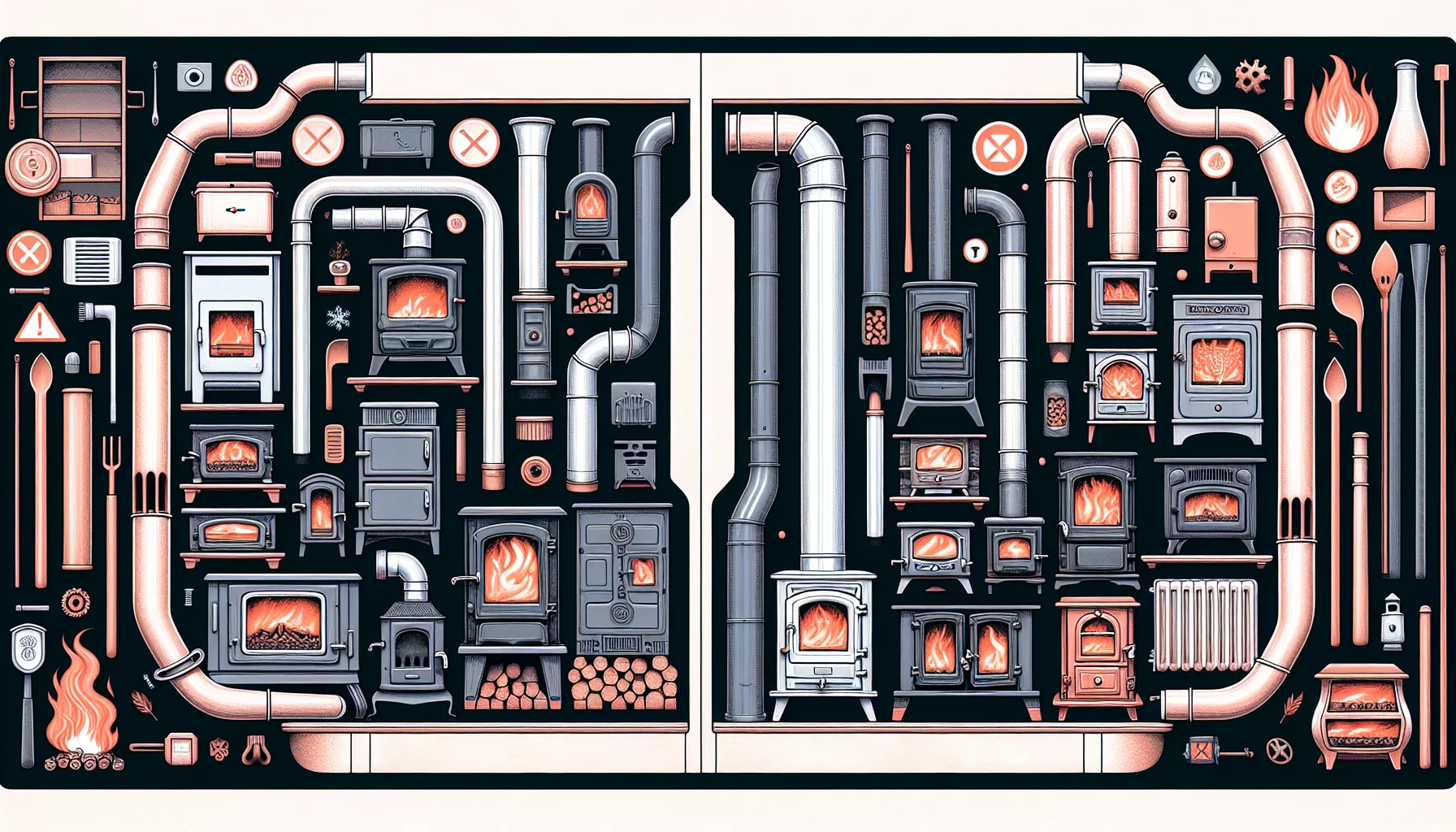 Geeignete und ungeeignete Öfen für den Schornsteinbetrieb.