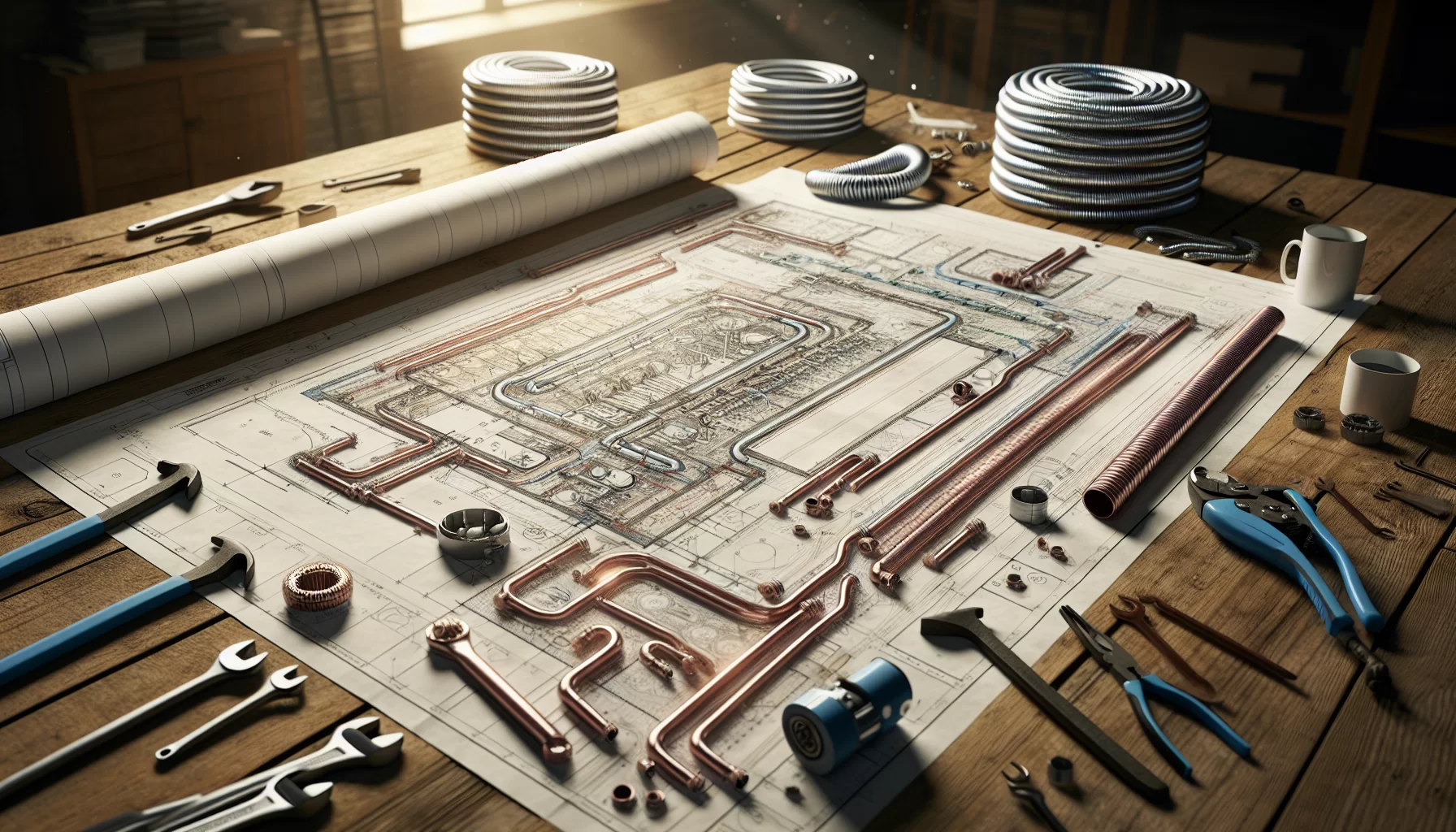 Planung und Installation einer Fußbodenheizung mit Fernwärme.