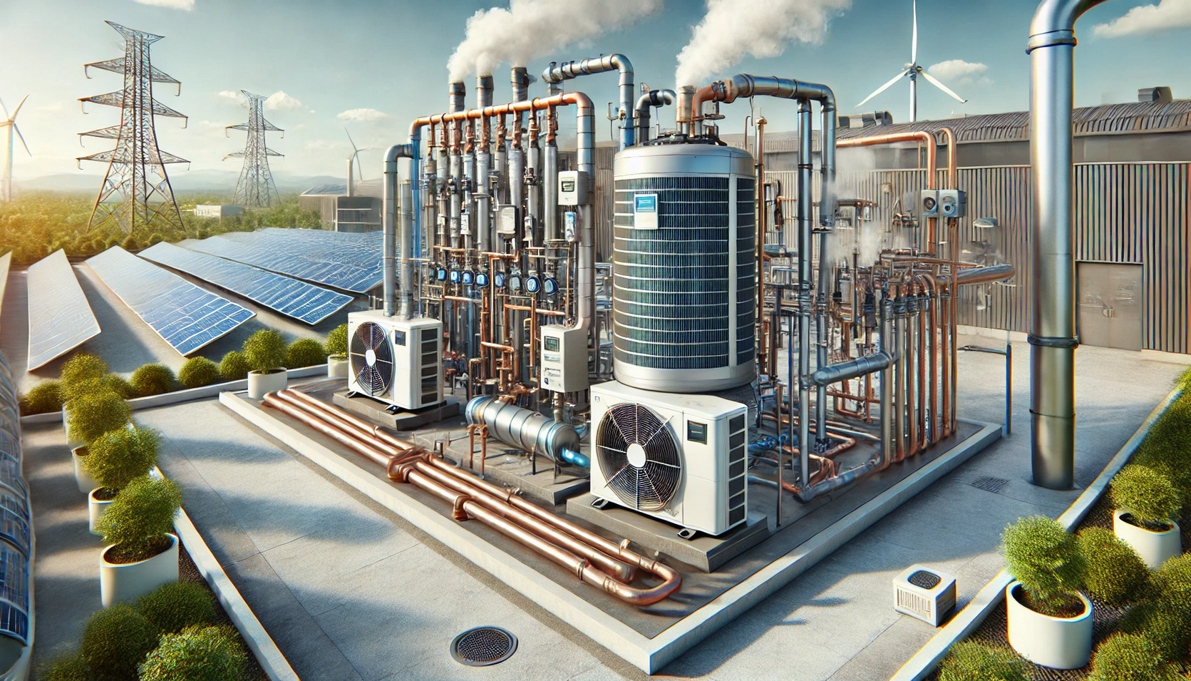 Eine Großwärmepumpe in Funktion.