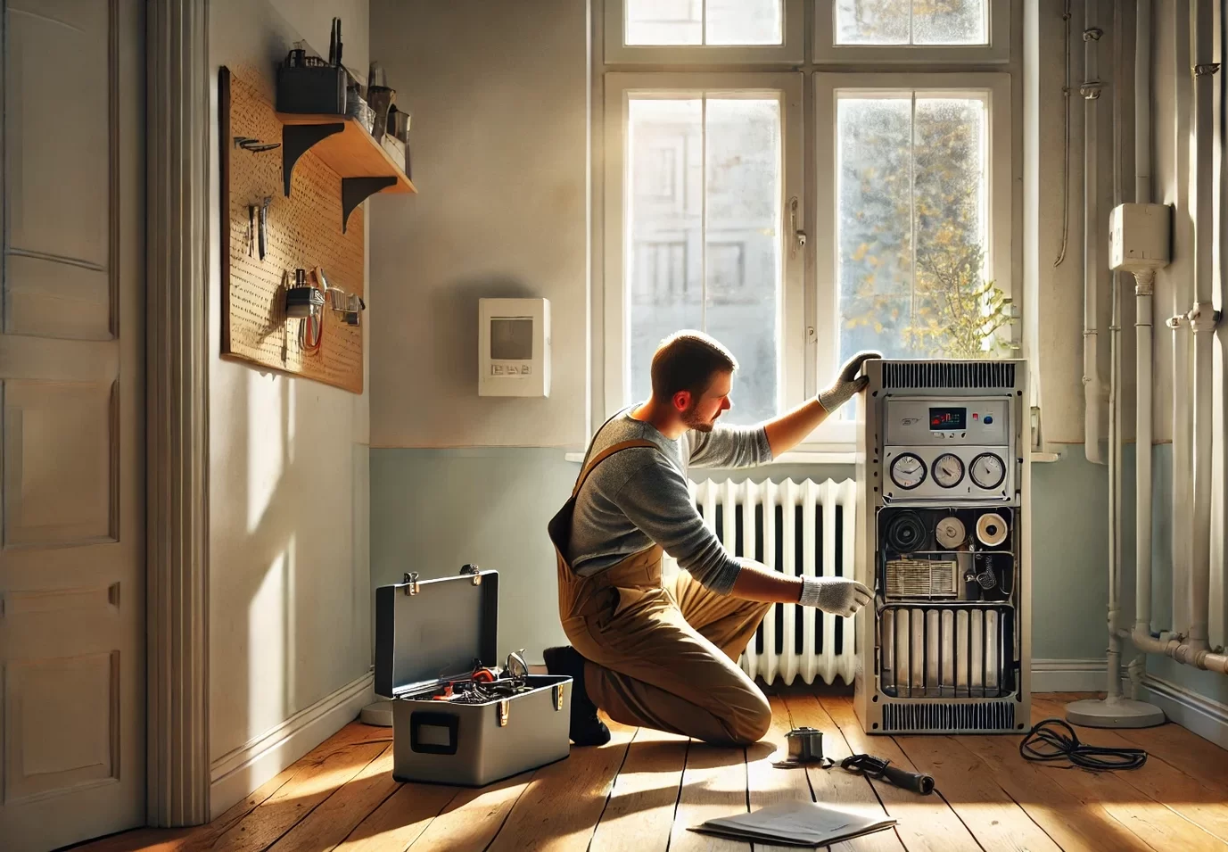 Eine grafische Darstellung, die die Wartung und Pflege gebrauchter Nachtspeicheröfen zeigt.