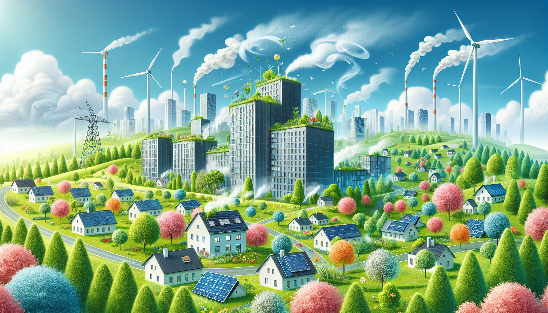 Illustration zur Klimafreundlichkeit von Fernwärme.