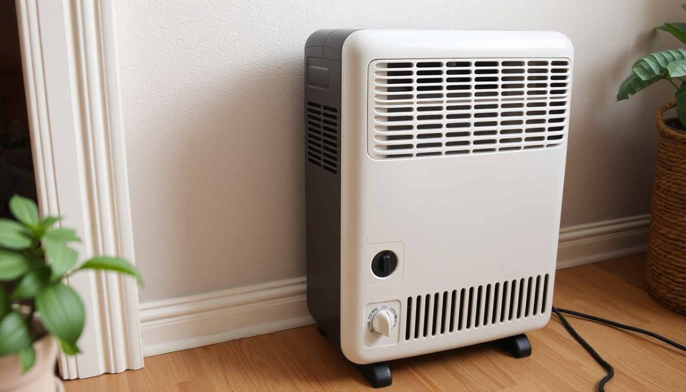 Ein Nachtspeicherofen, der nicht warm wird, mit einem Fragezeichen darüber.
