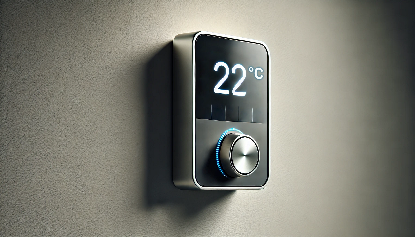 Ein digitaler Thermostat.