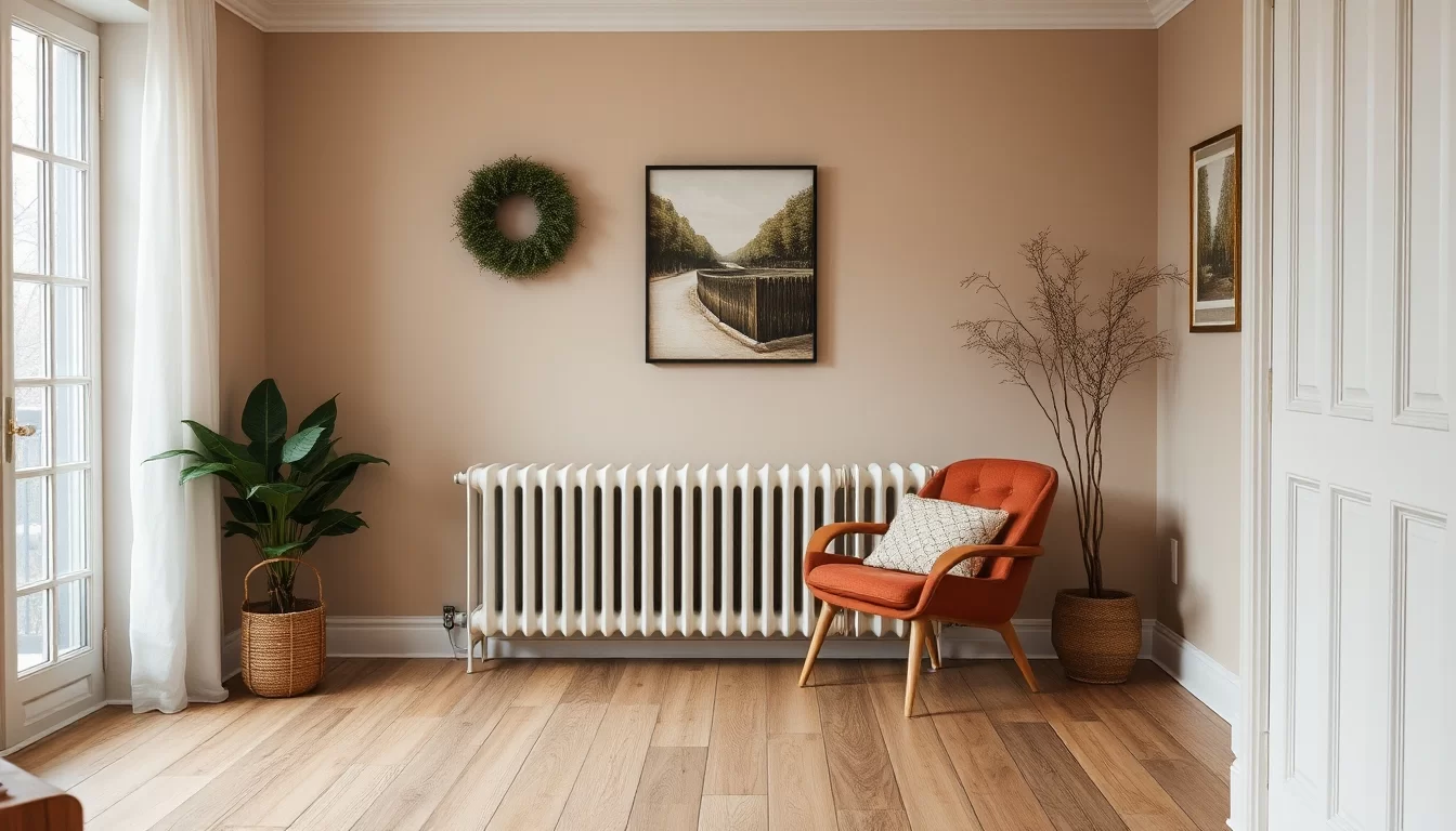 Ein Heizkörper in einem Wohnraum